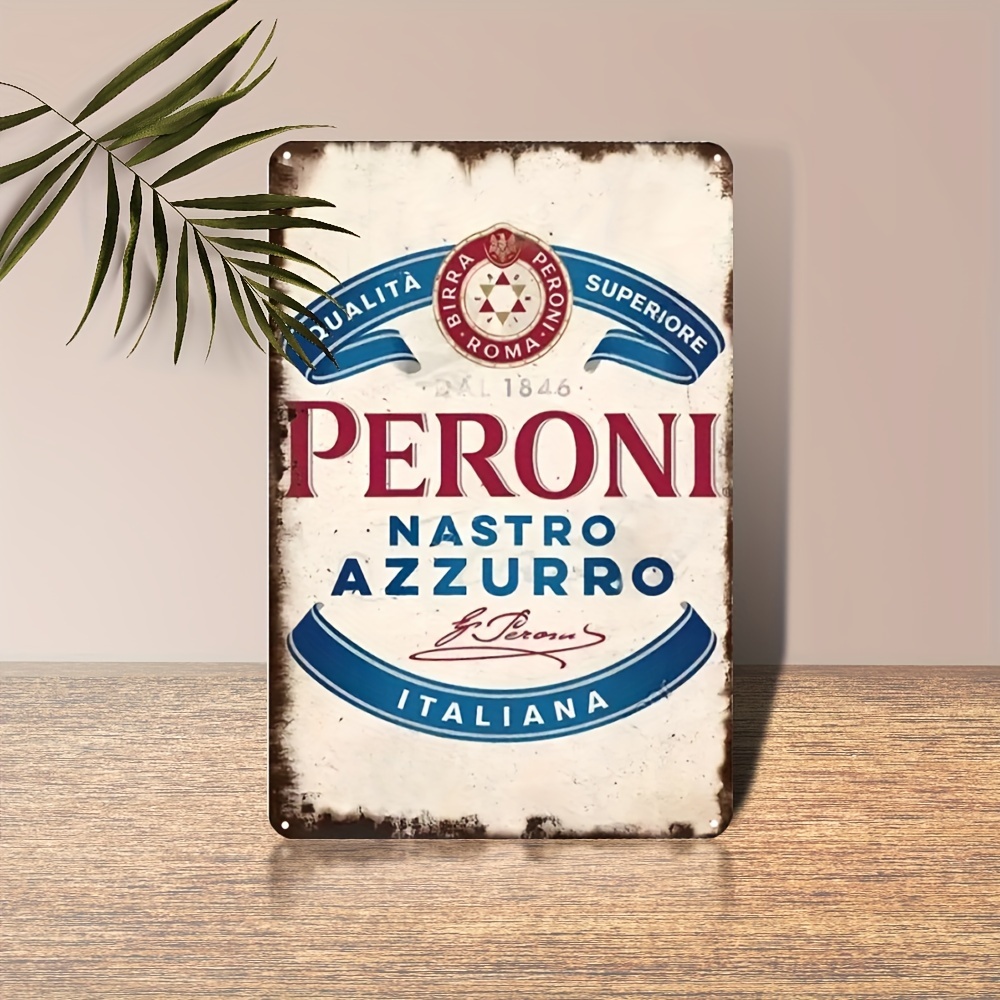 Home Bar And Restaurant - Targa in Metallo Vintage Peroni Nastro