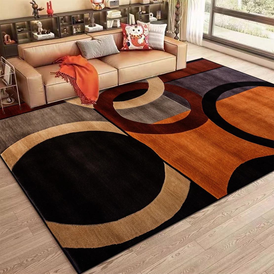 Home Bar Seating - Tappeto Nordico Astratto per Soggiorno, Moderno
