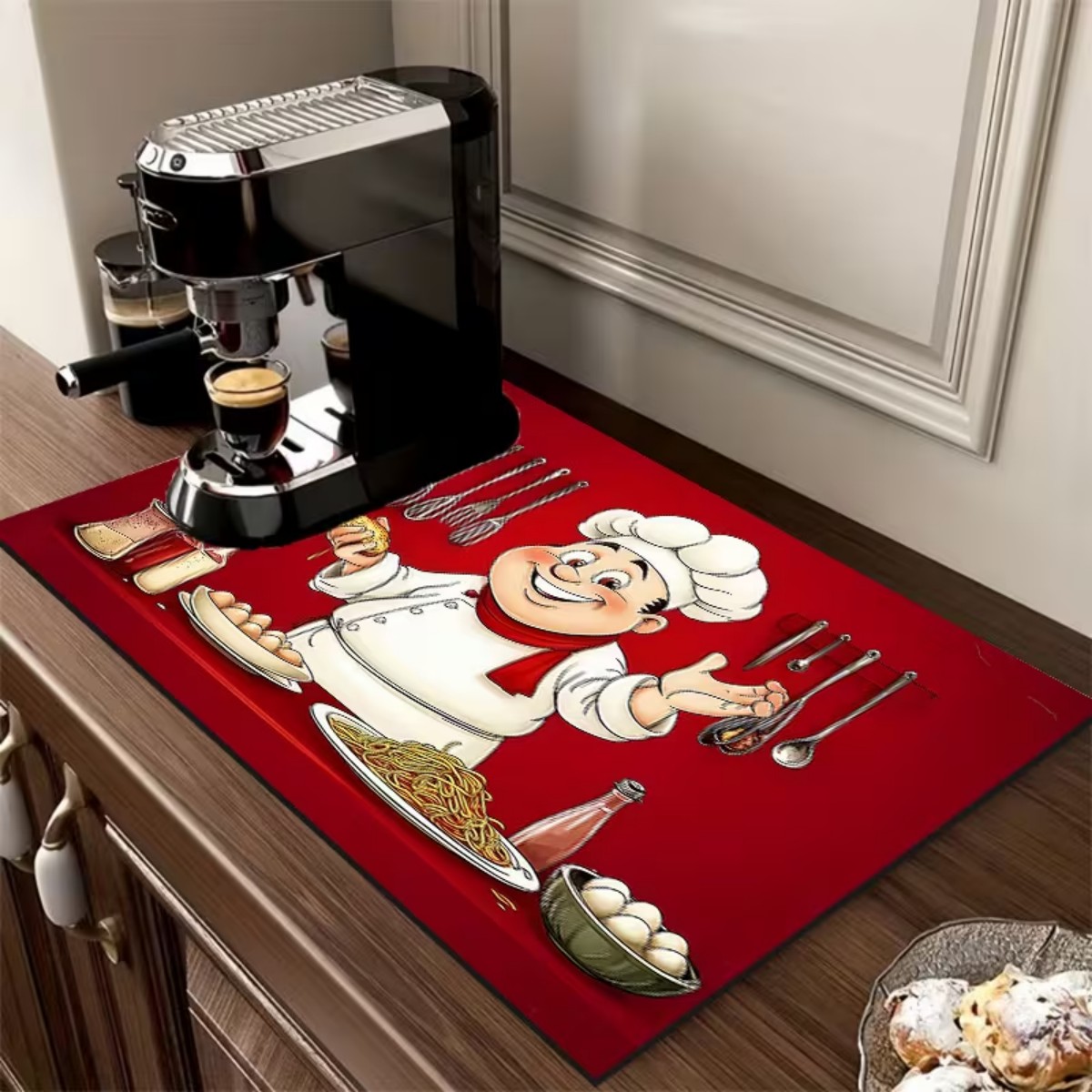 Bar Mat Rubber - Tappetino Quadrato per Cucina con Fondo