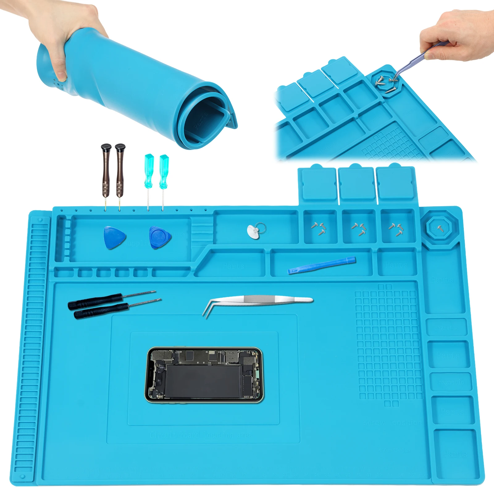 Bar Mat Rubber - Tappetino in Silicone per Saldatura 45x30cm,