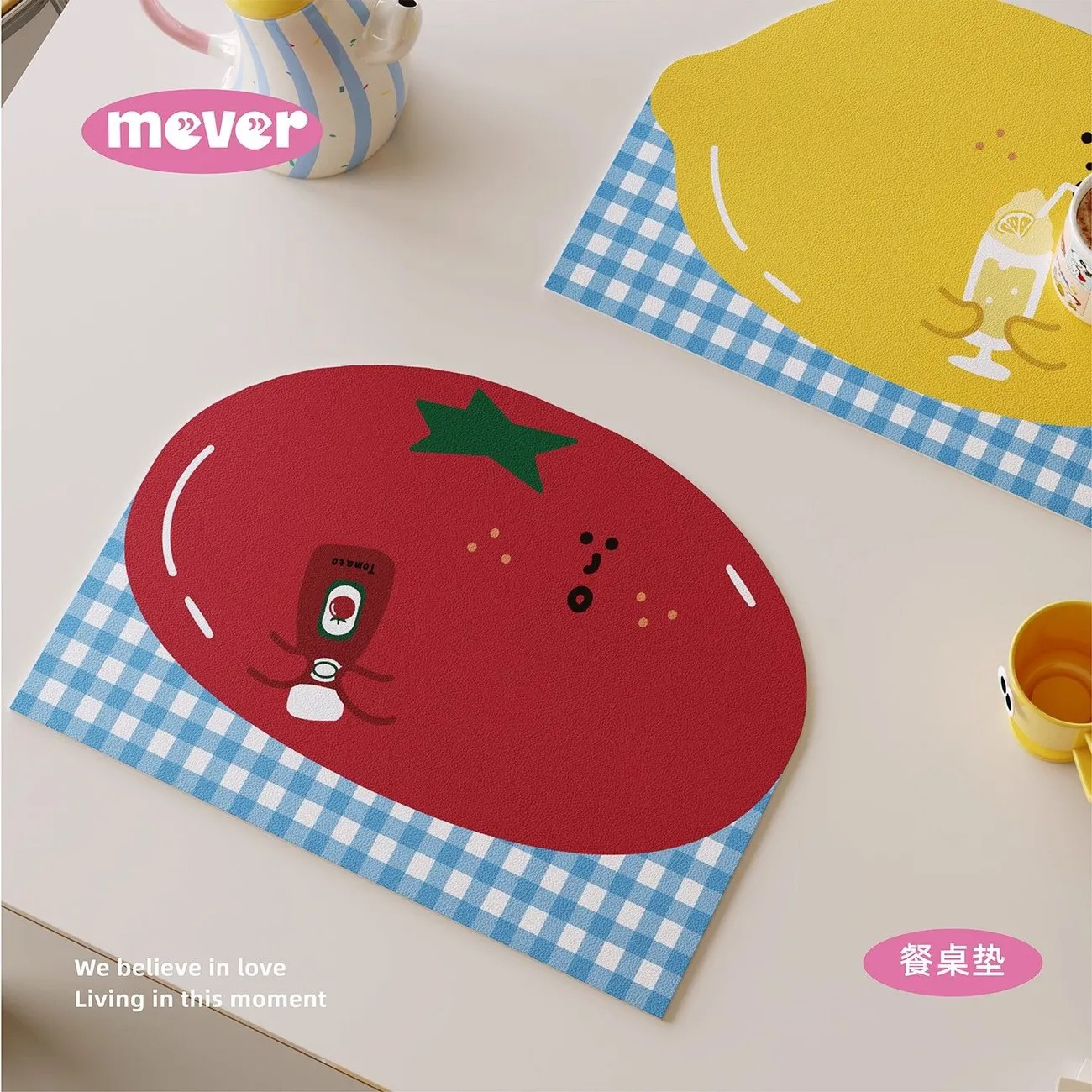 Bar Mat Rubber - Sottobicchiere in Pelle con Disegni Cartoon,