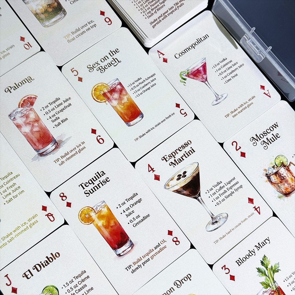 Mazzo di 54 Carte con Ricette  - Cocktail Recipe Book recensione e prezzo